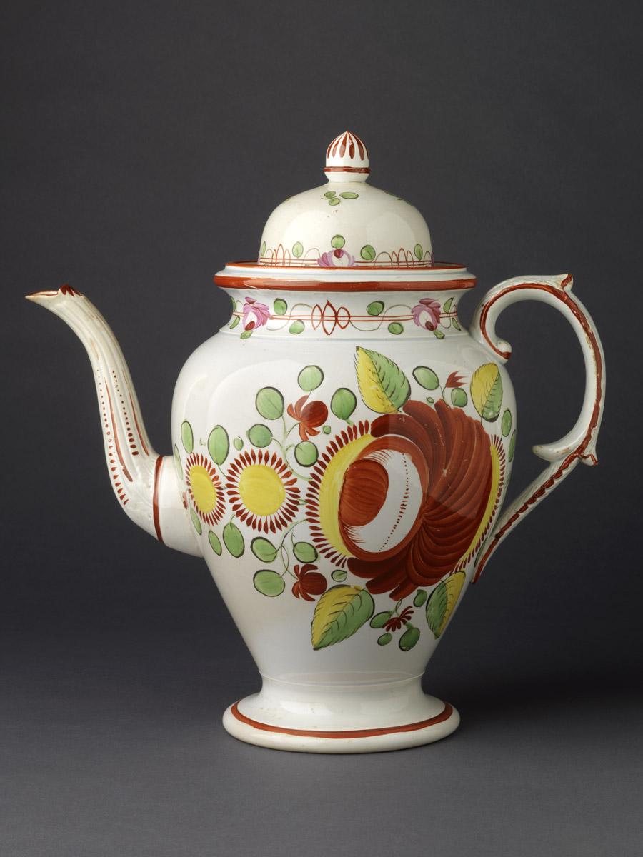 1967.1033 A, B Pearlware Coffee pot (view 2)