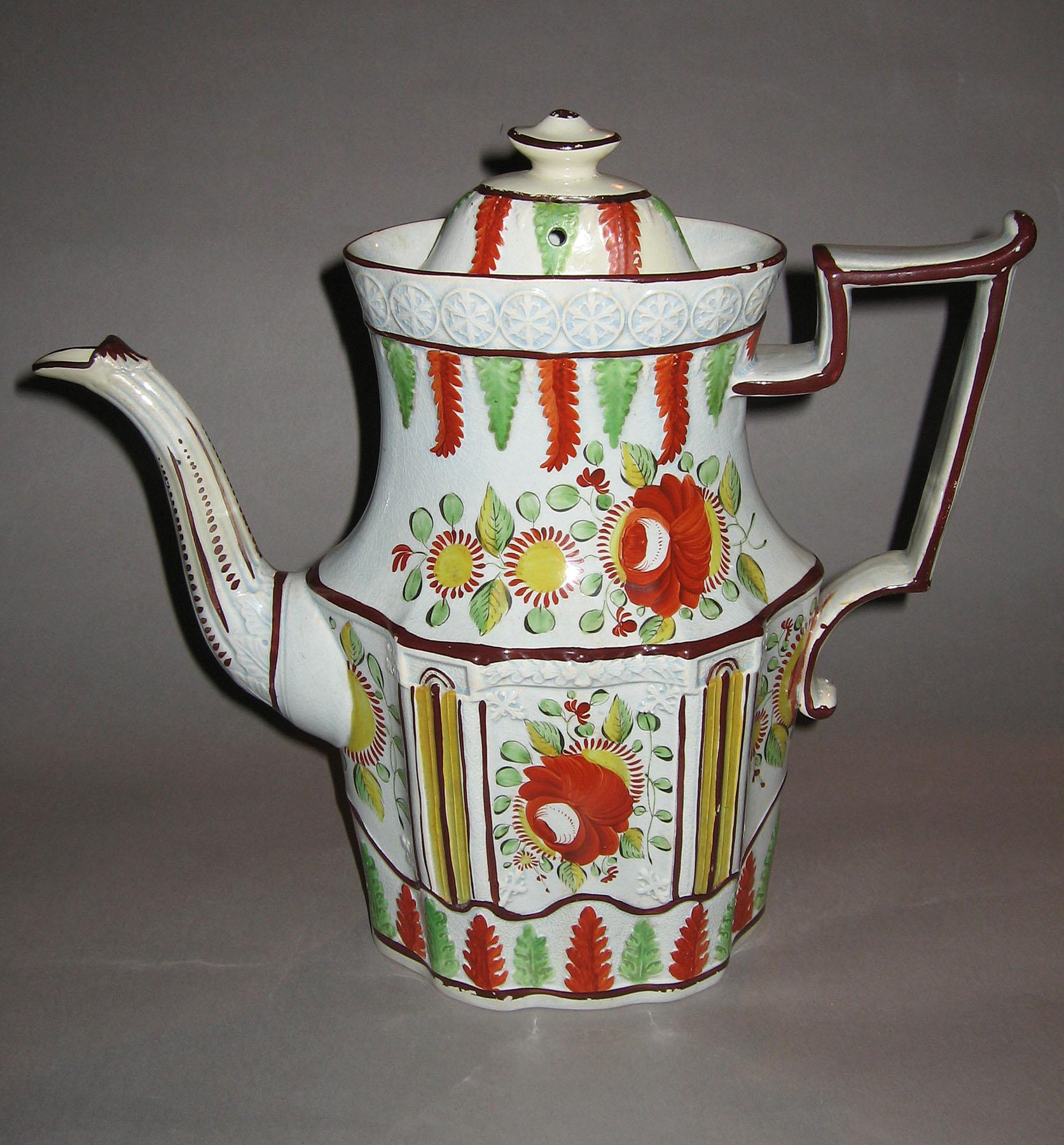 1967.1050.001 A, B Pearlware coffee pot