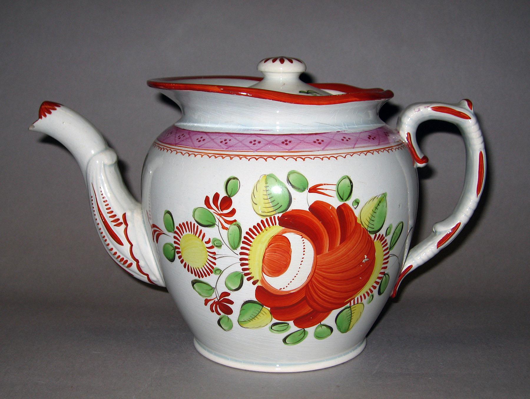 1967.1068 A, B Pearlware teapot