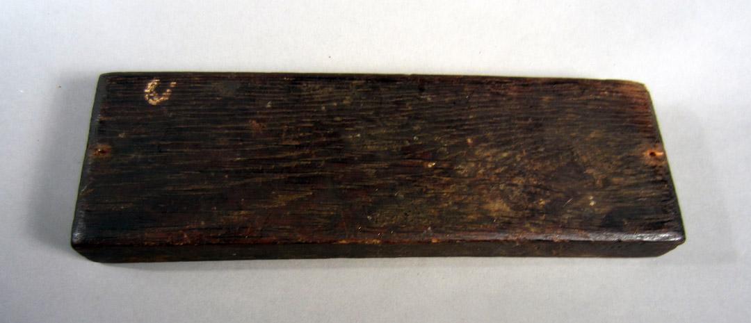 1957.0026.289 A Oil stone, Box and whetstone, Underside