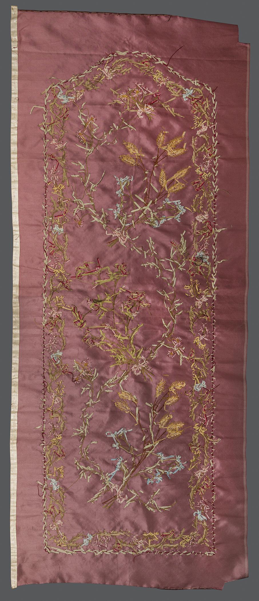 1967.1103.001 Textile, embroidered, view 2, reverse