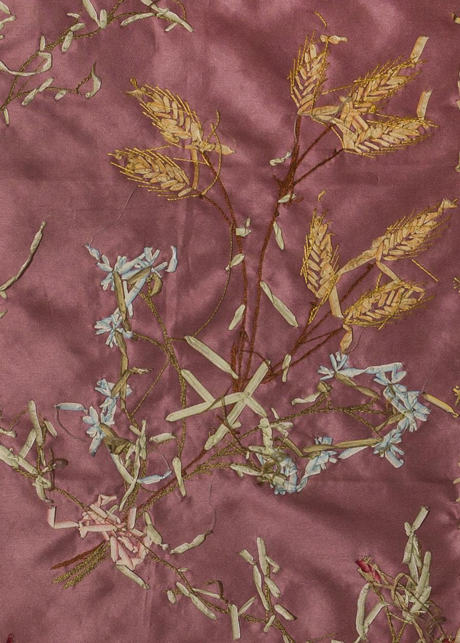 1967.1103.001 Textile, embroidered, reverse, detail 4