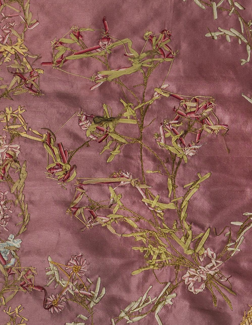 1967.1103.001 Textile, embroidered, reverse, detail 3