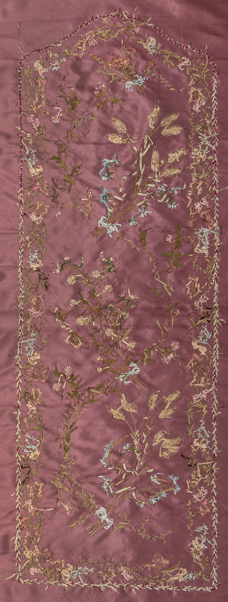 1967.1103.002 Textile, embroidered, reverse, detail 1