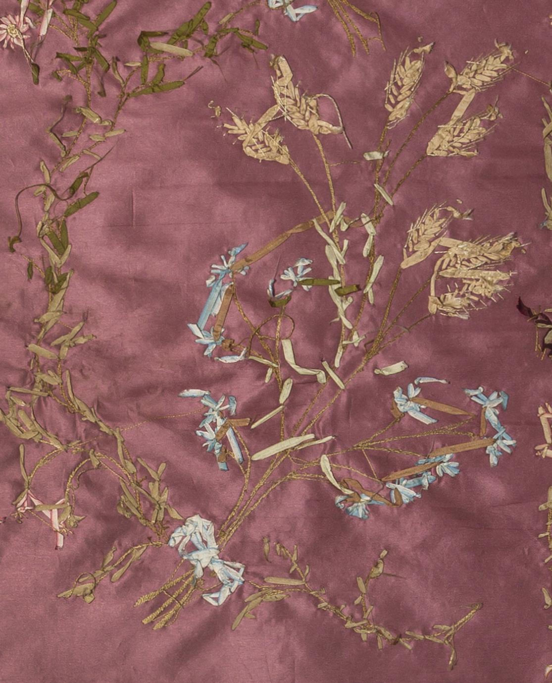 1967.1103.002 Textile, embroidered, reverse, detail 2