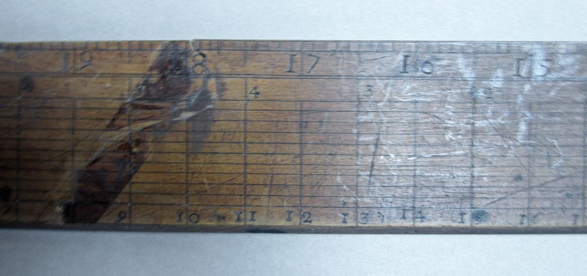 1957.0026.299, Rulers, large ruler side 1 detail 2