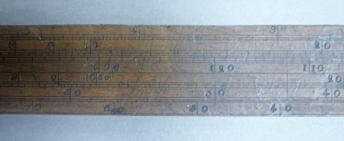 1957.0026.299, Rulers, small ruler side 2 detail 2