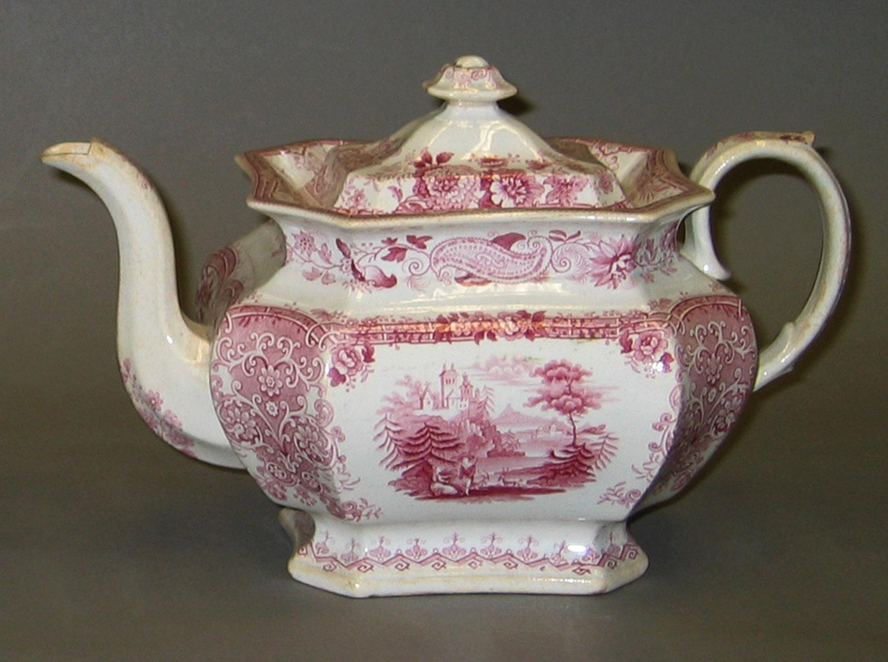 1967.1162 Pink printed teapot