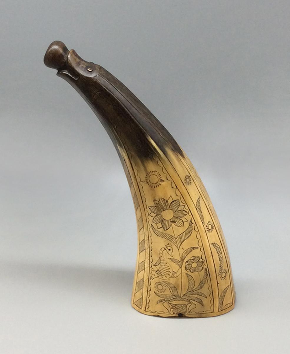 1967.1261 Powder horn, view 1 NEH