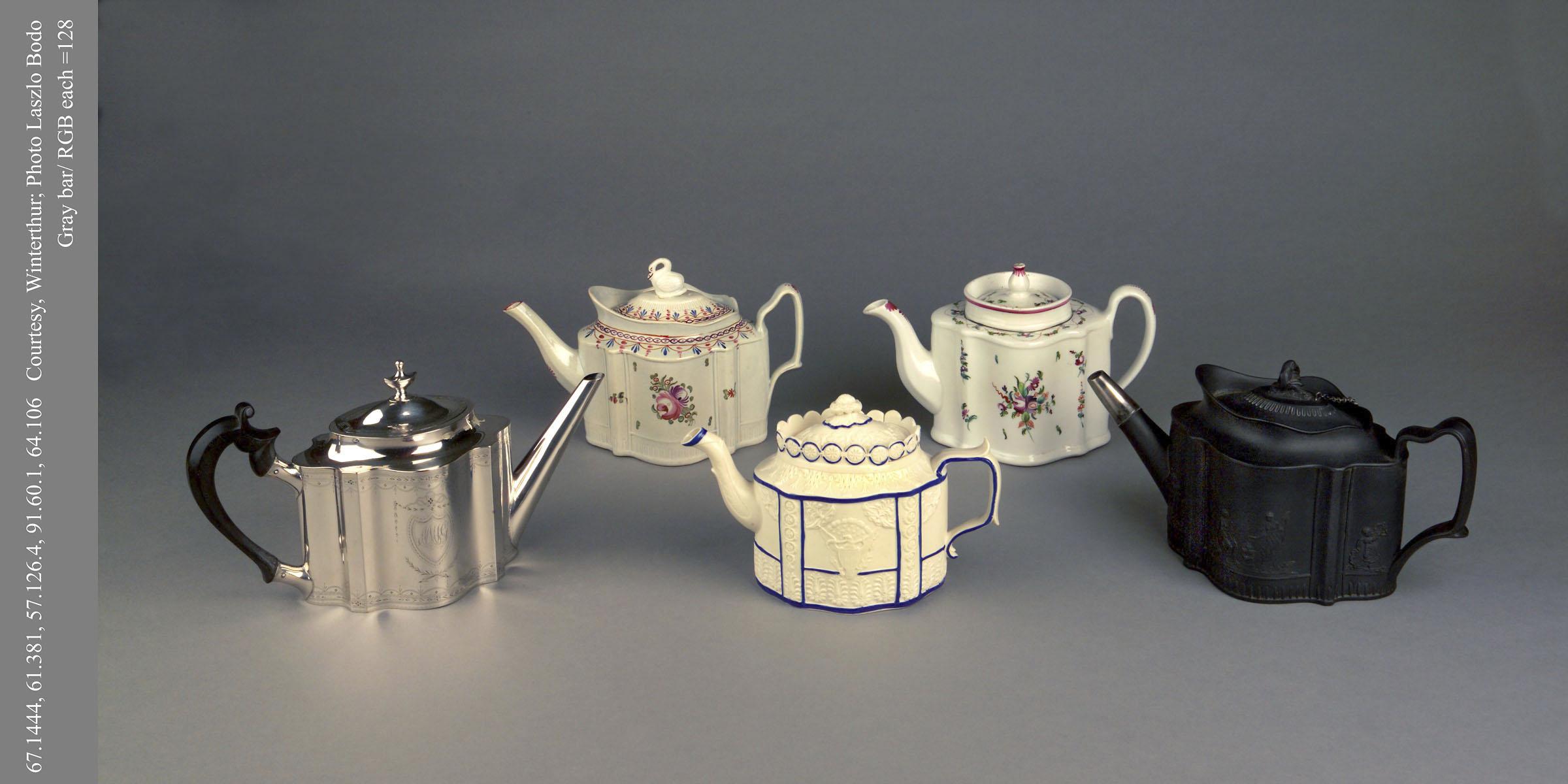 1967.1444 A, B; 1964.0106 A, B; 1991.0060.001 A, B; etc. Teapots