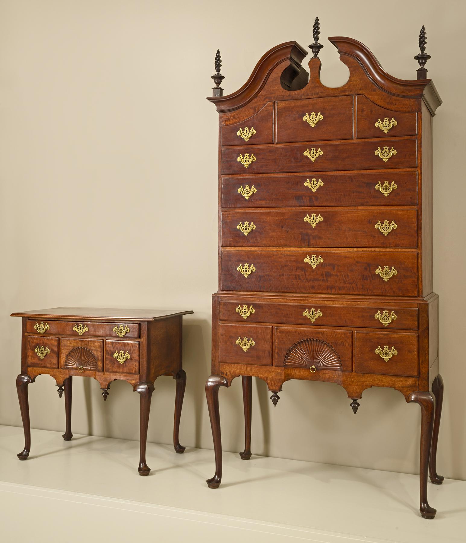 1967.1446 Table, 1967.1445 Chest of drawers, view 1