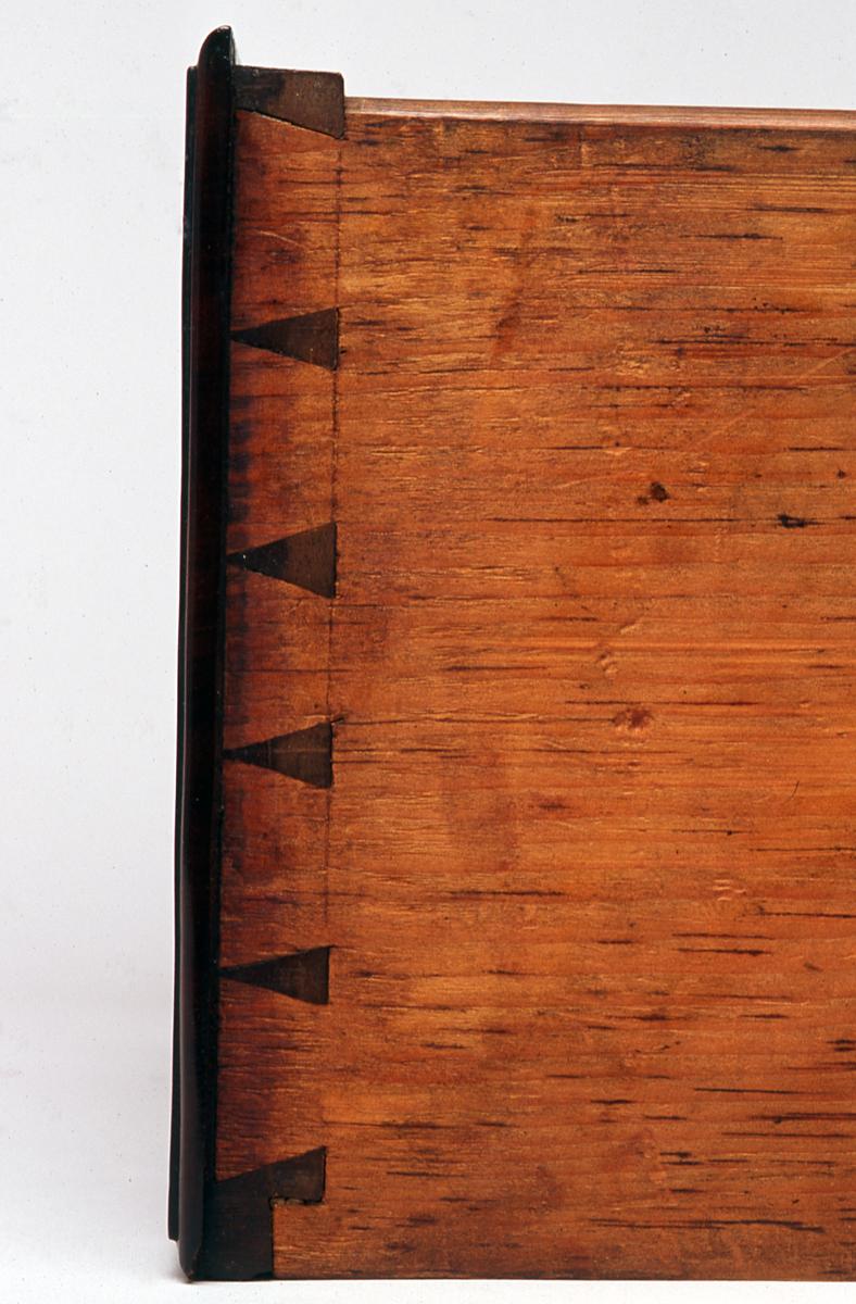 1967.1445 Chest, High chest (detail, dovetail)