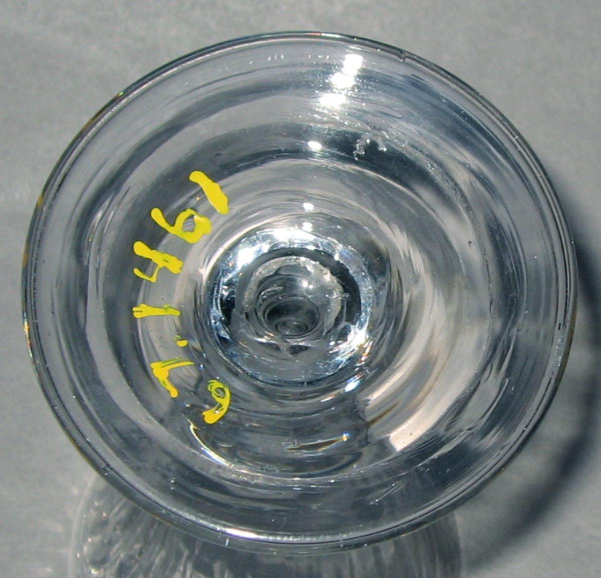 1967.1461 Colorless glass wineglass (underside)