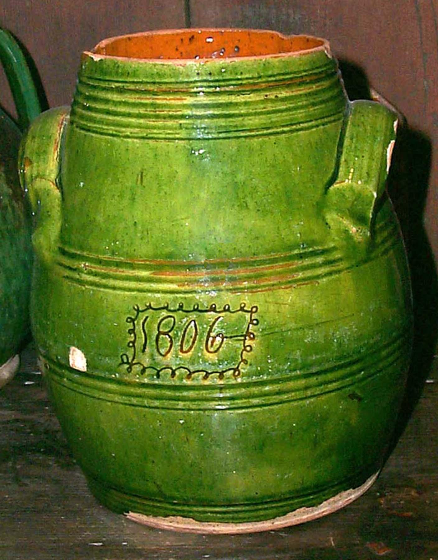 1967.1589 PA sgraffito 1806 jar (date side)