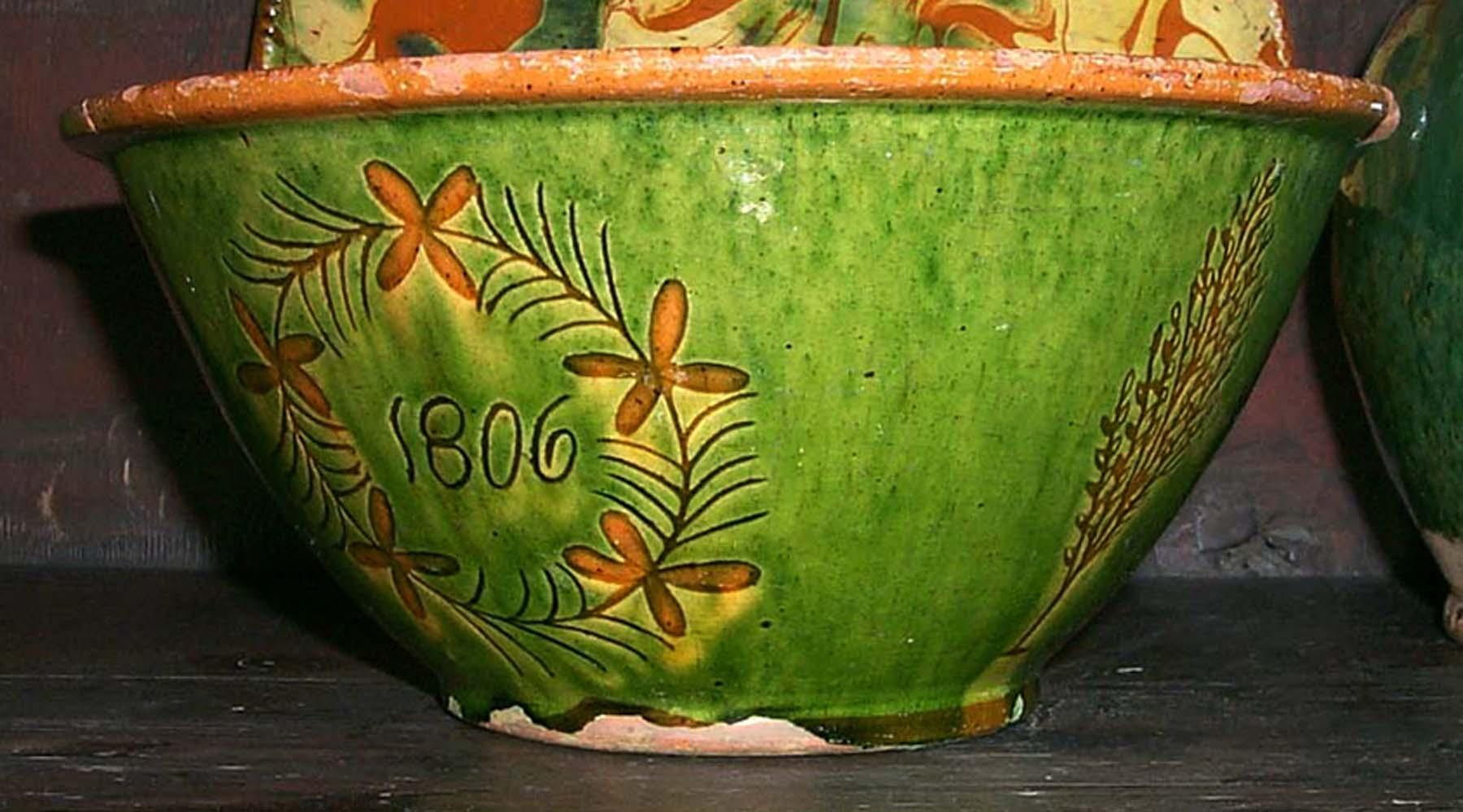 1967.1593 PA sgraffito 1806 bowl (date side)