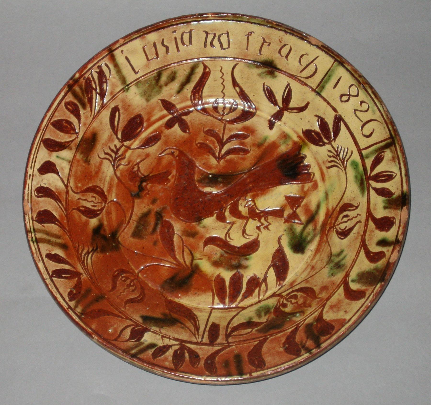 1967.1608 PA sgraffito 1826 dish