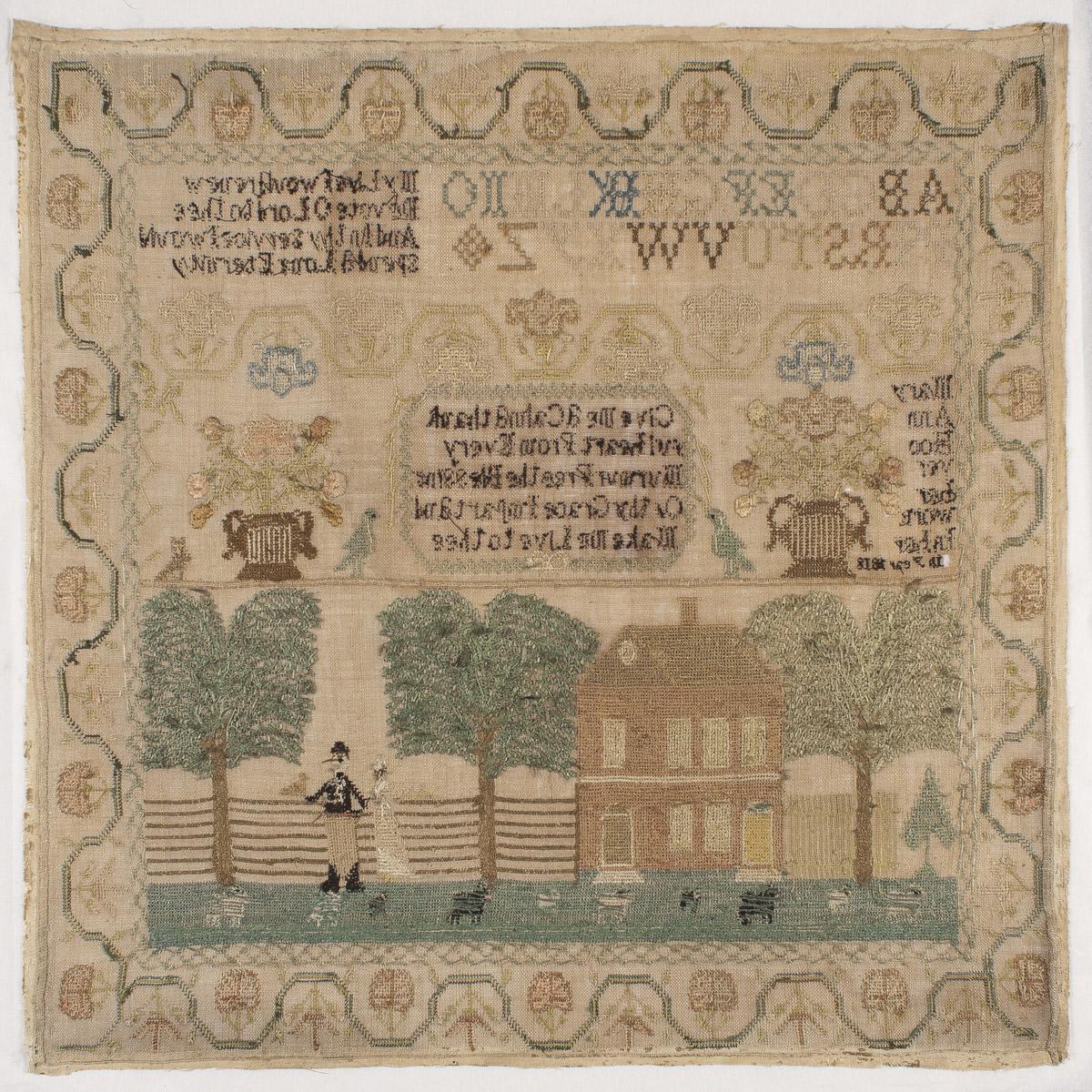 1967.1717 Needlework picture (reverse)