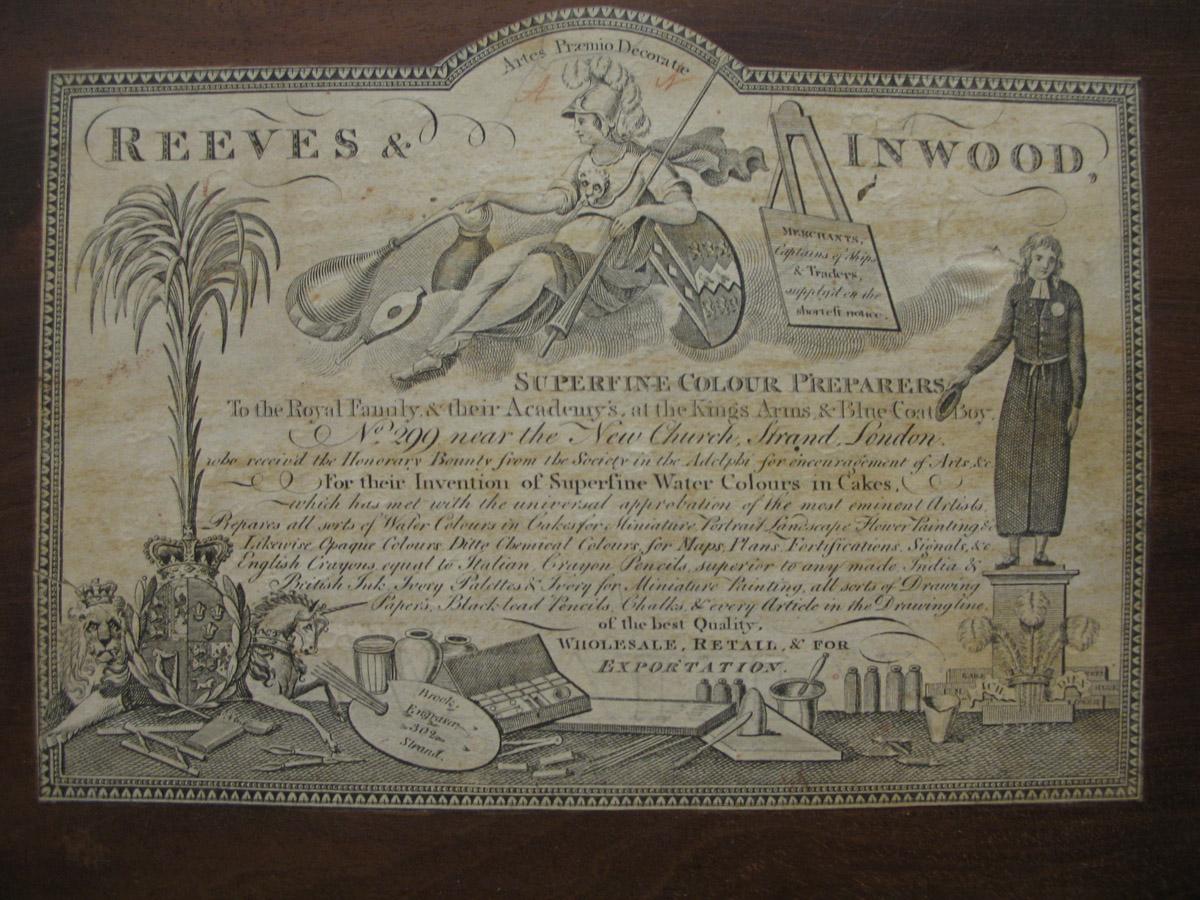 1967.1828  Watercolor Box , Reeves & Inwood Label