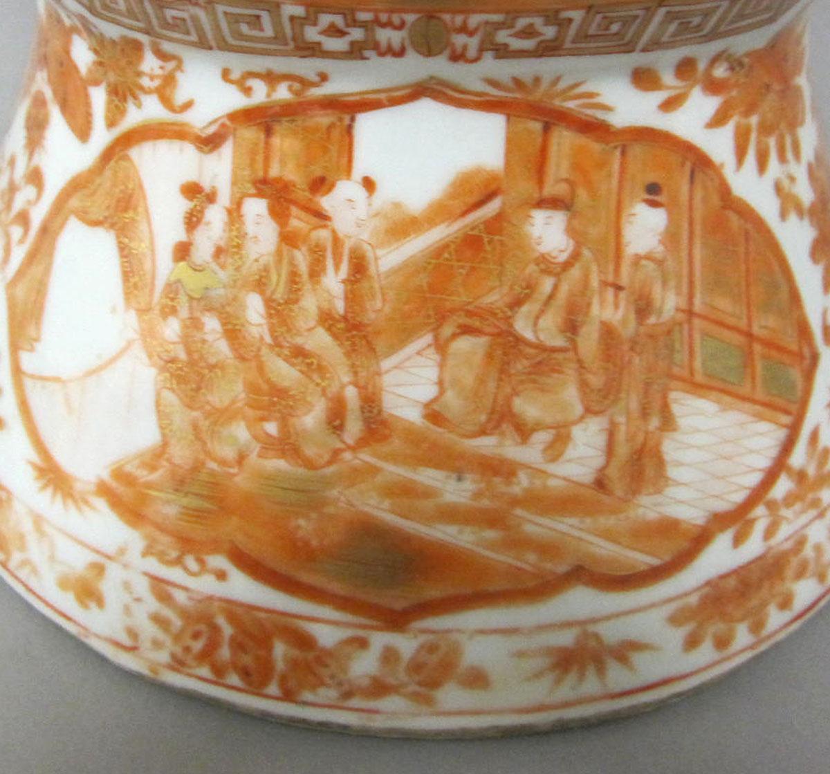 1967.1933 Porcelain flower container detail three
