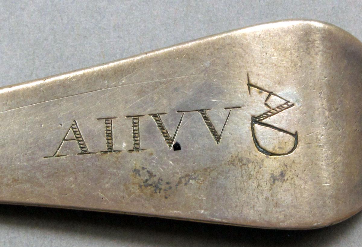 1968.0041 Silver spoon engraving