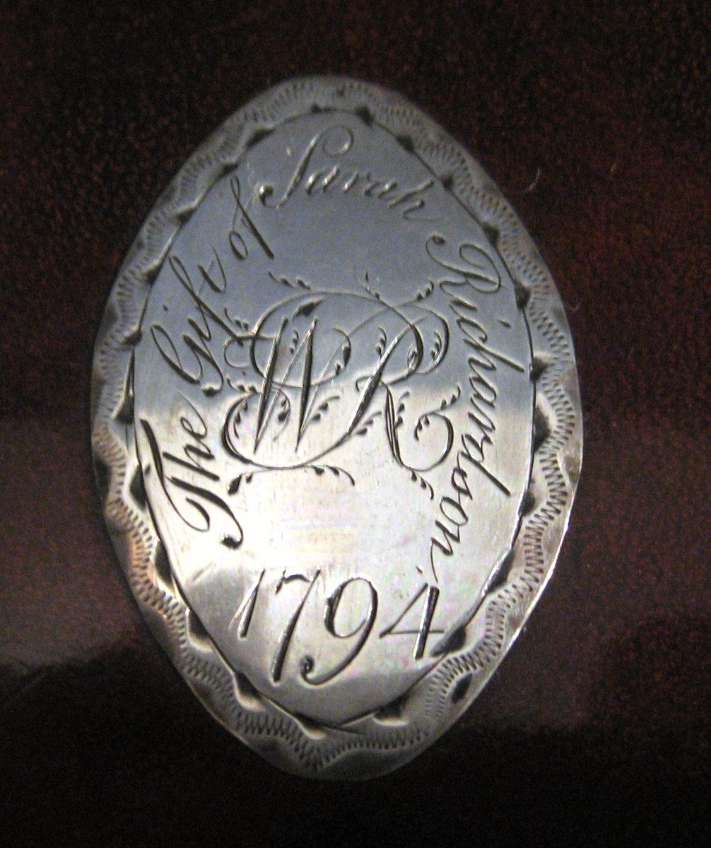 1968.0111 Silver and Leather Box engraving
