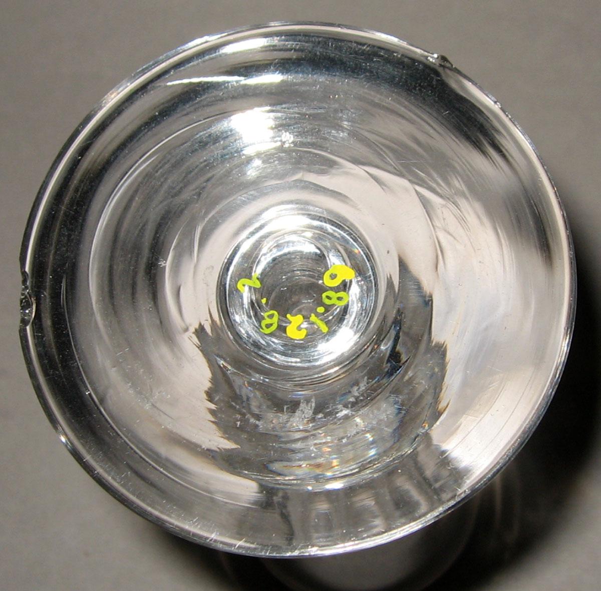 1968.0128.002 Glass flute glass (underside)
