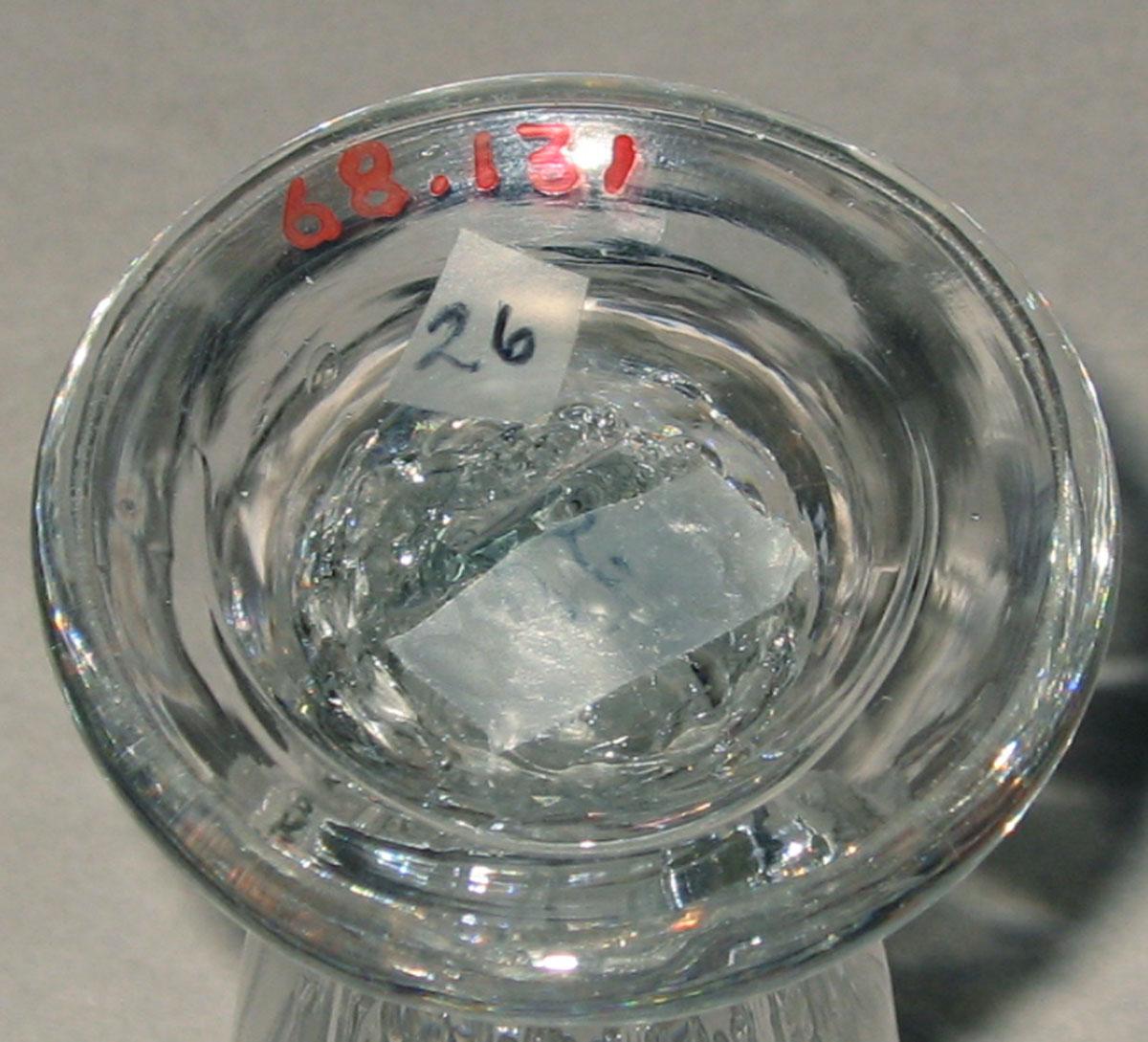 1968.0131 Glass jelly glass (underside)