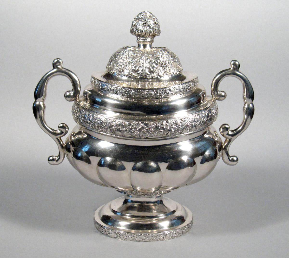 1968.0133.001 A, B Silver Sugar Bowl side 2