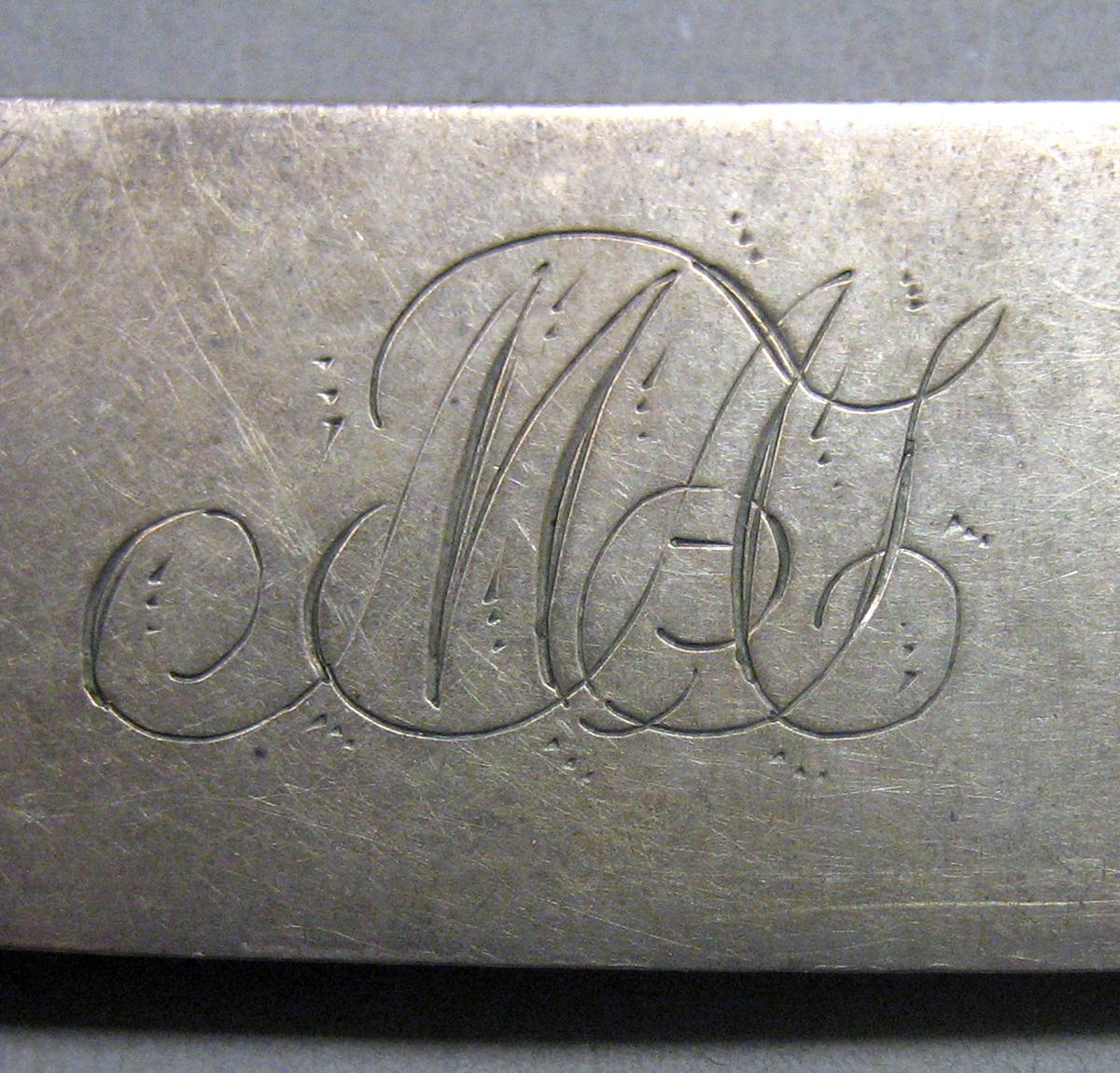 1968.0149 Silver Knife Blade engraving