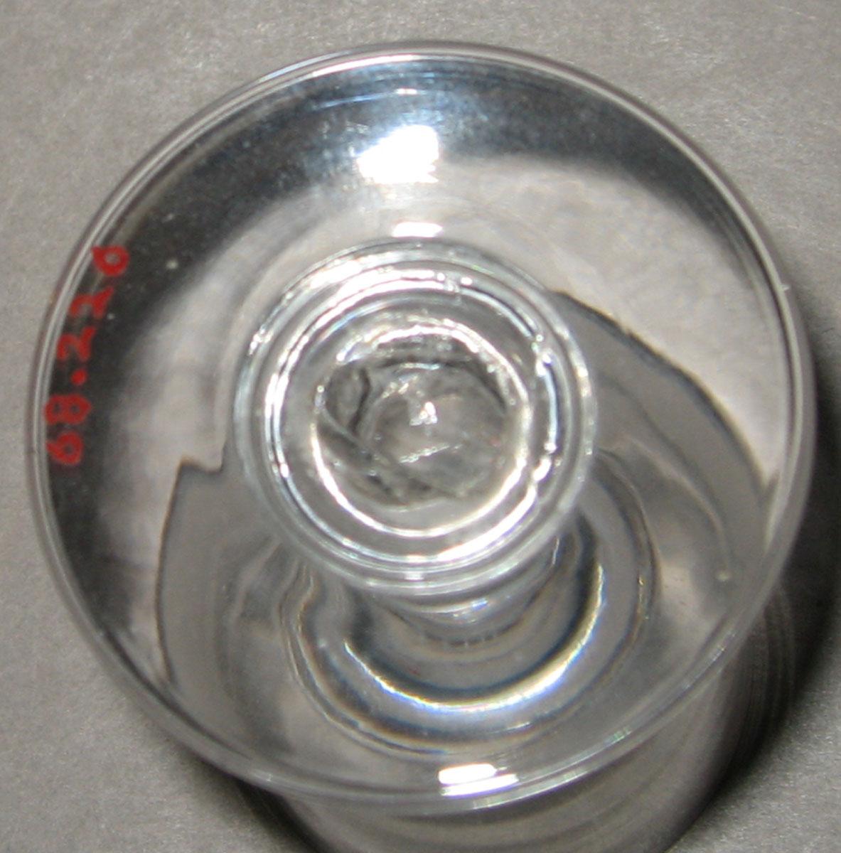 1968.0226 Colorless glass wineglass (underside)