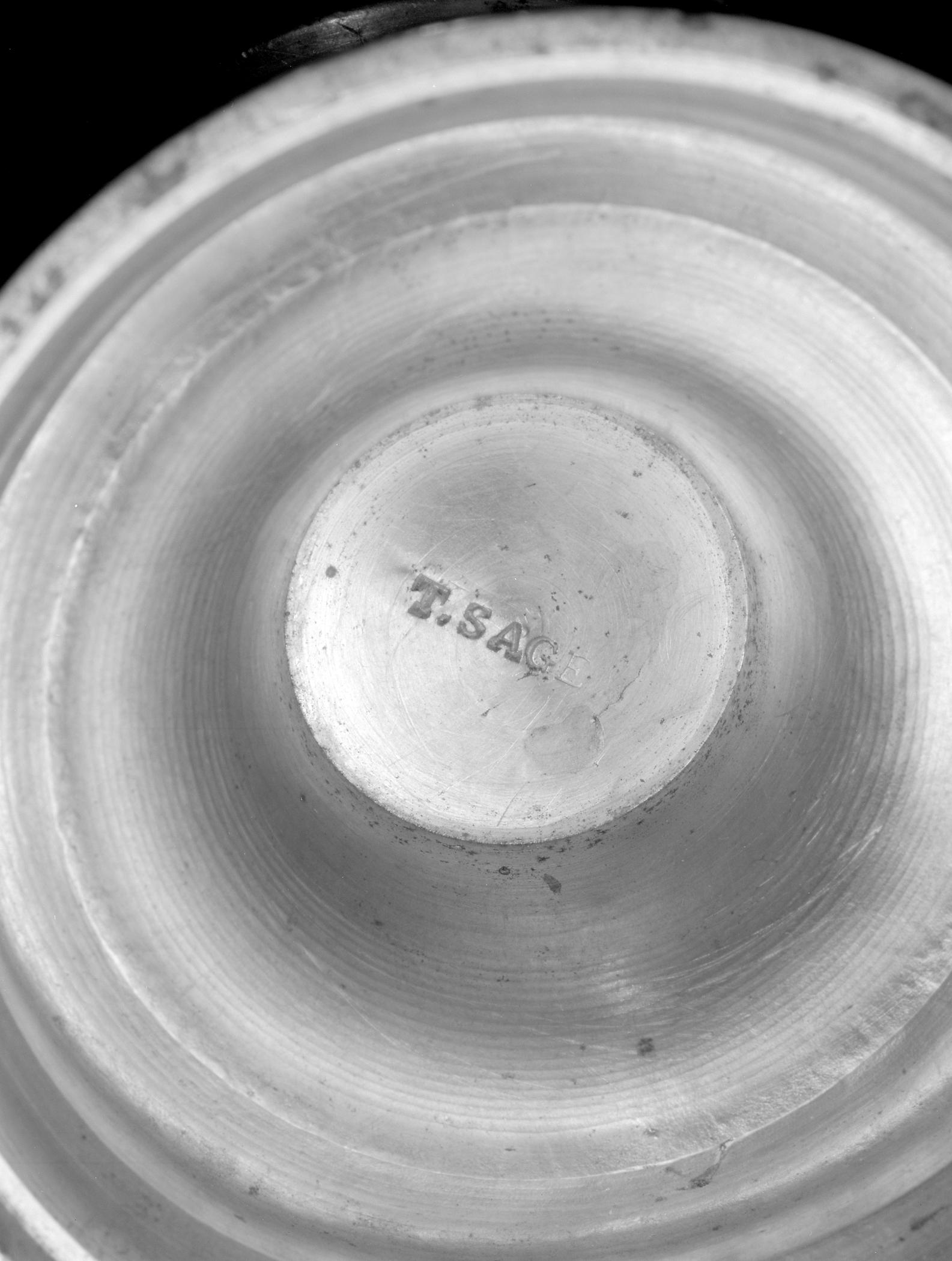 1968.0233 Pewter syrup pitcher (mark)