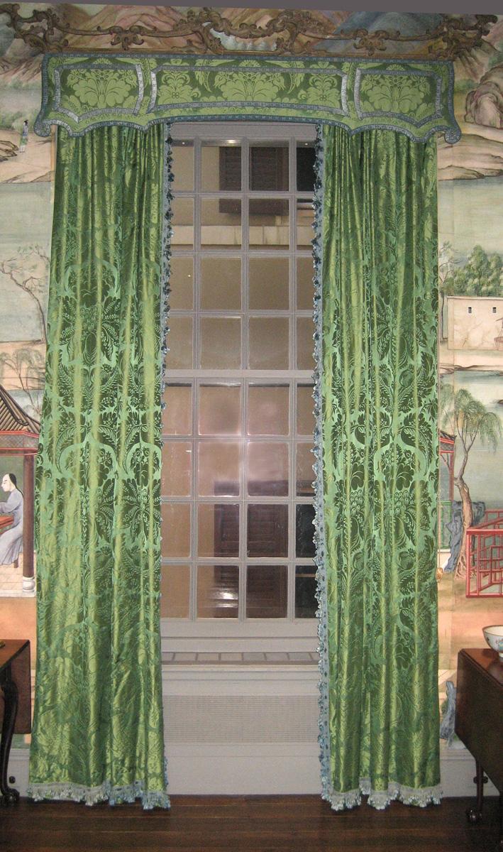 1968.0338.001 A, B, C Window Hangings, side curtains and pelmet