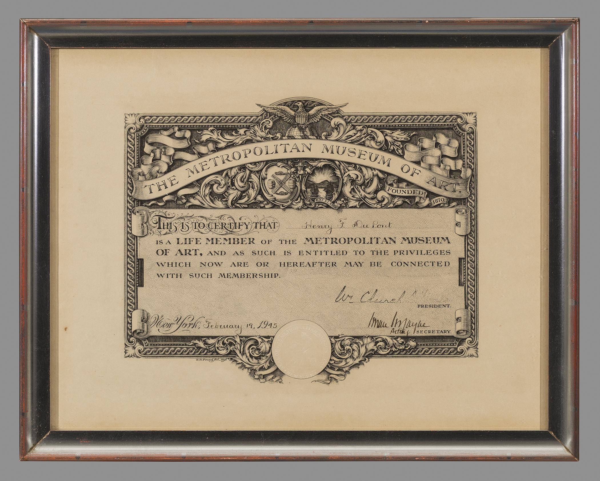 1968.0707 A Certificate, C Frame, view 1