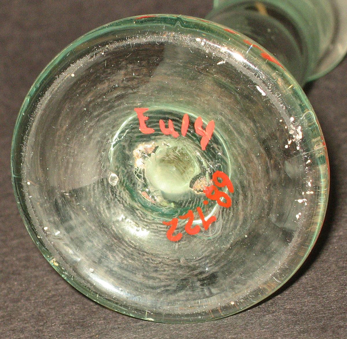 1968.0722 Glass taper stick (underside)