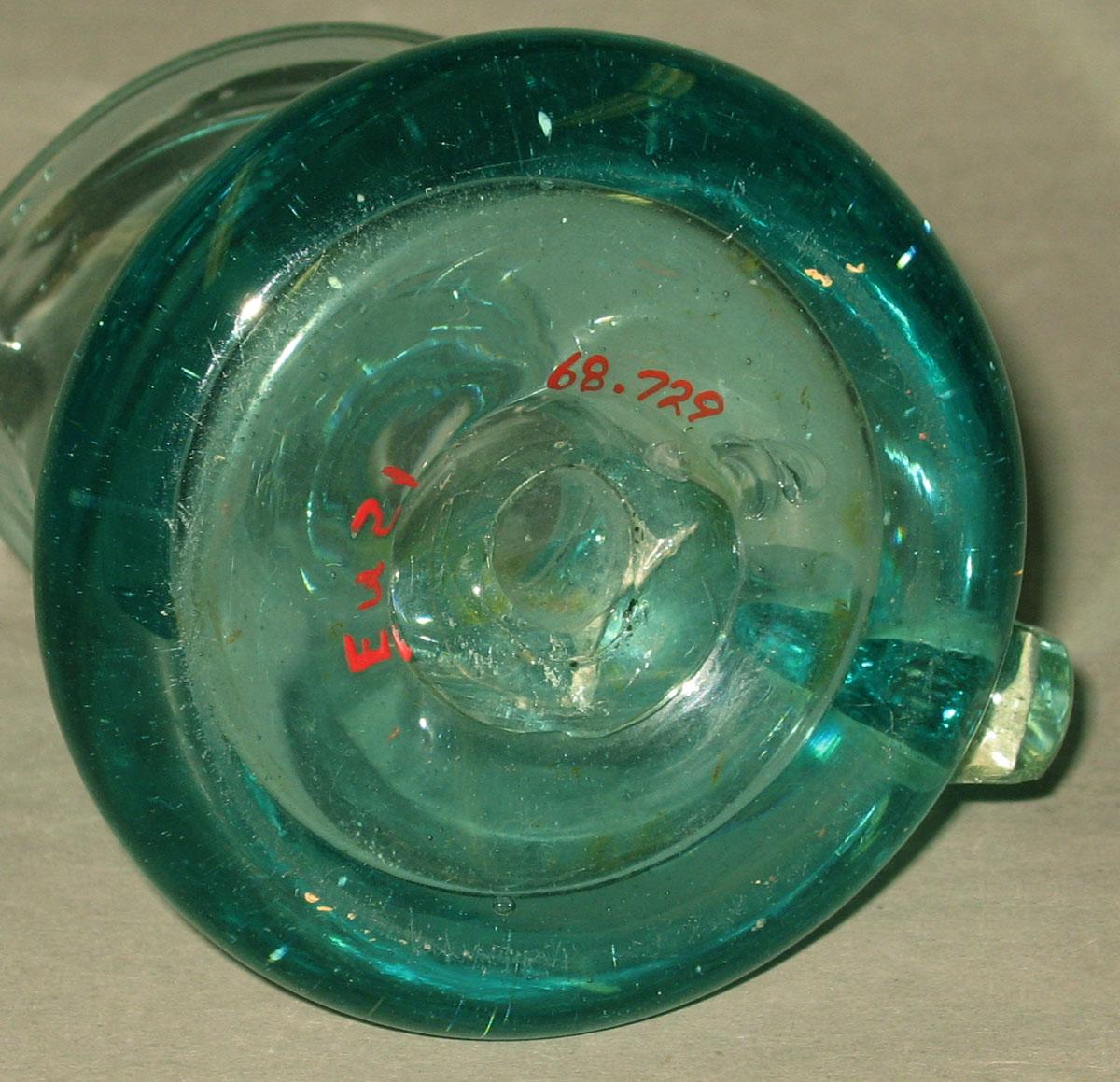 1968.0729 Glass cream jug (underside)