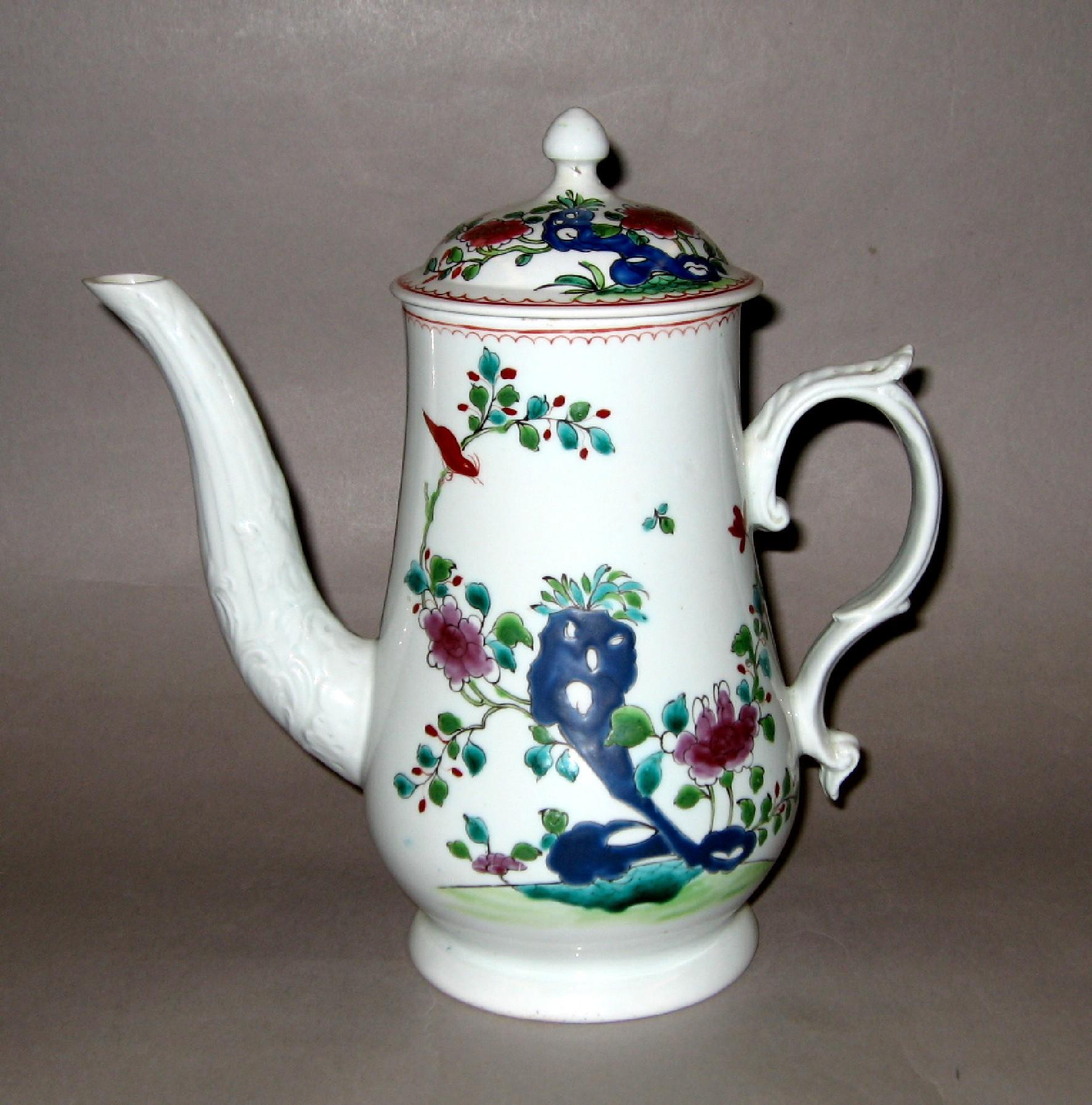 1969.0058 A, B Liverpool porcelain coffee pot