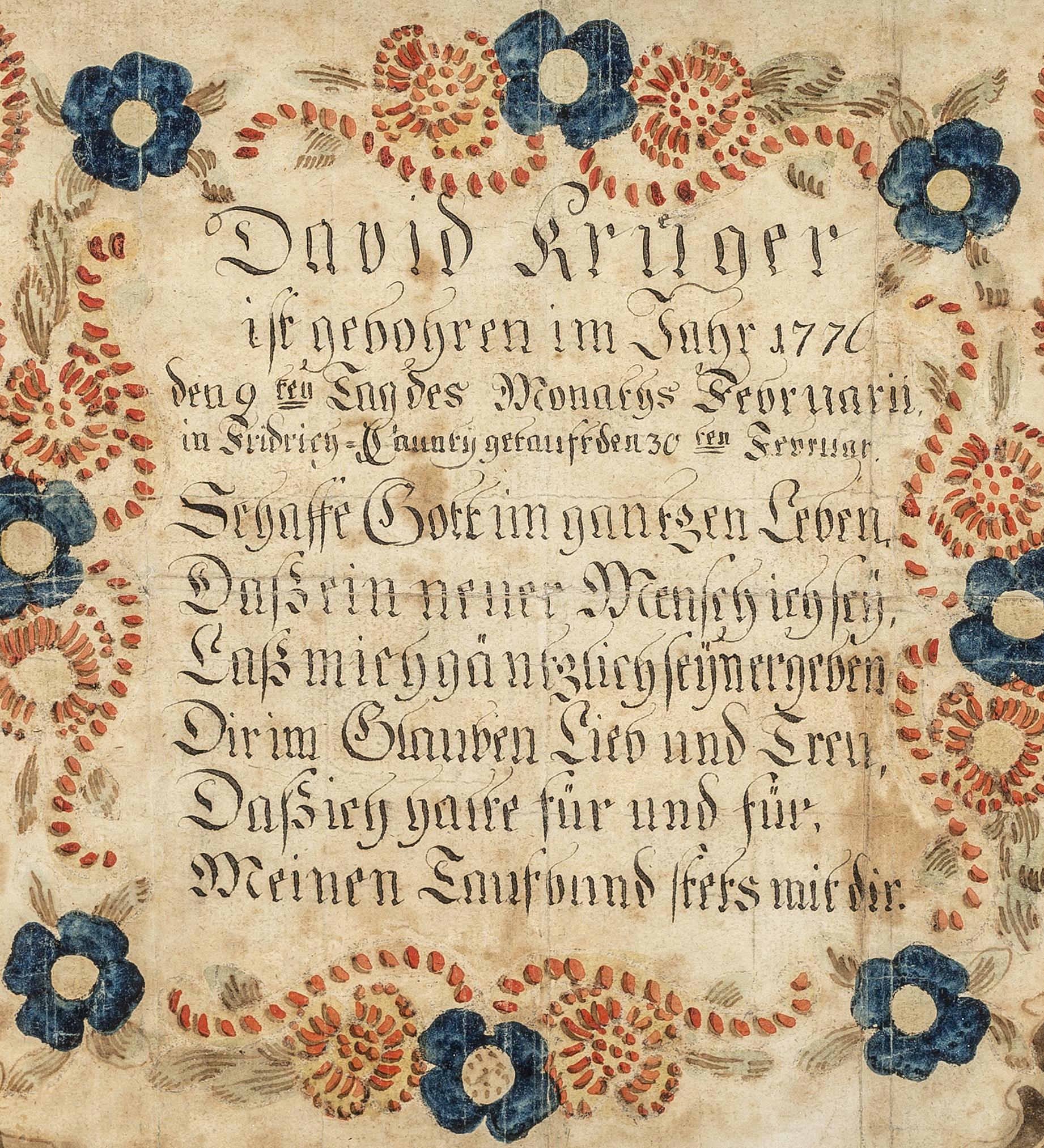 1969.0140 Fraktur, detail 1