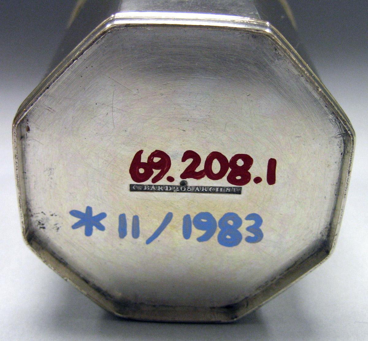 1969.0208.001 Silver Beaker underside