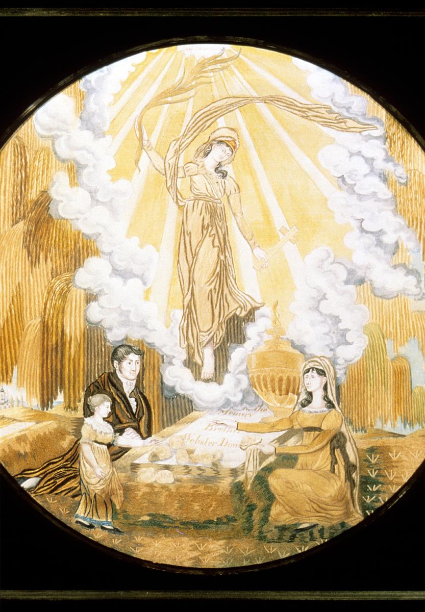 1969.0217 A, C Needlework Picture and Glass