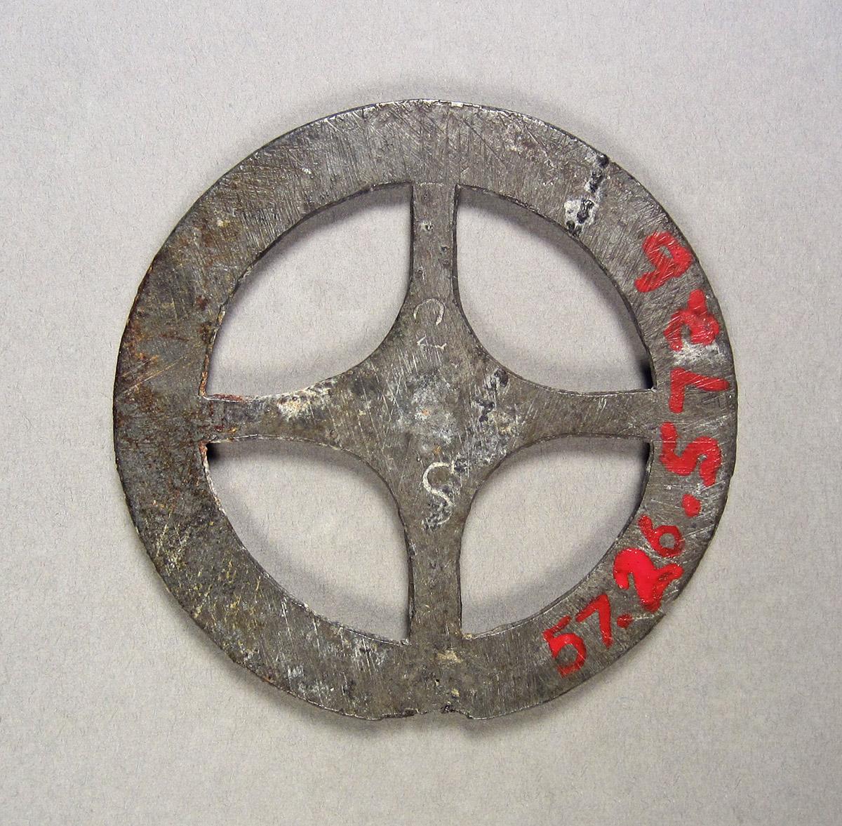 1957.0026.572 B, Clock wheel template, side 2