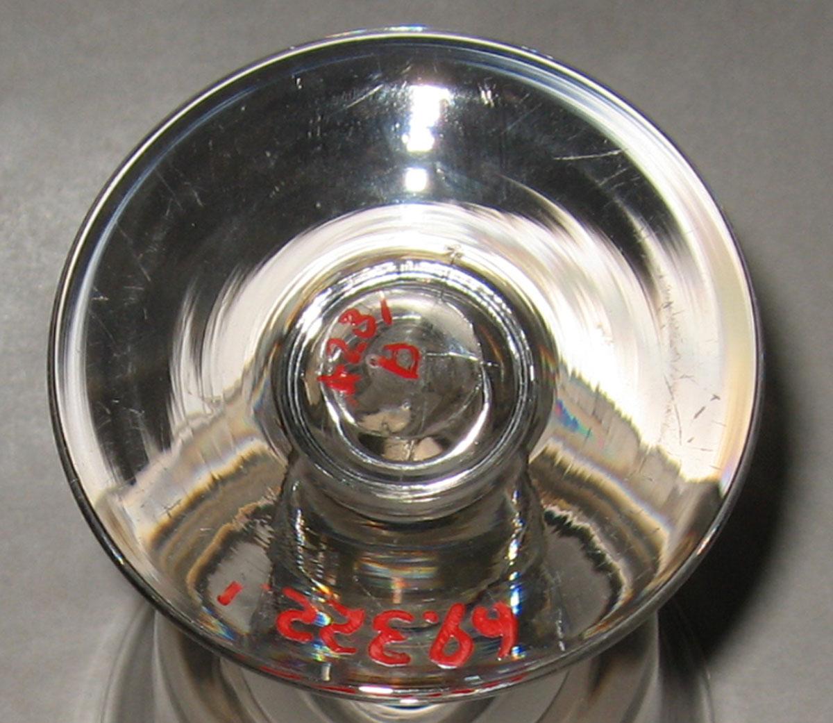 1969.0322.001 Colorless glass goblet (underside)