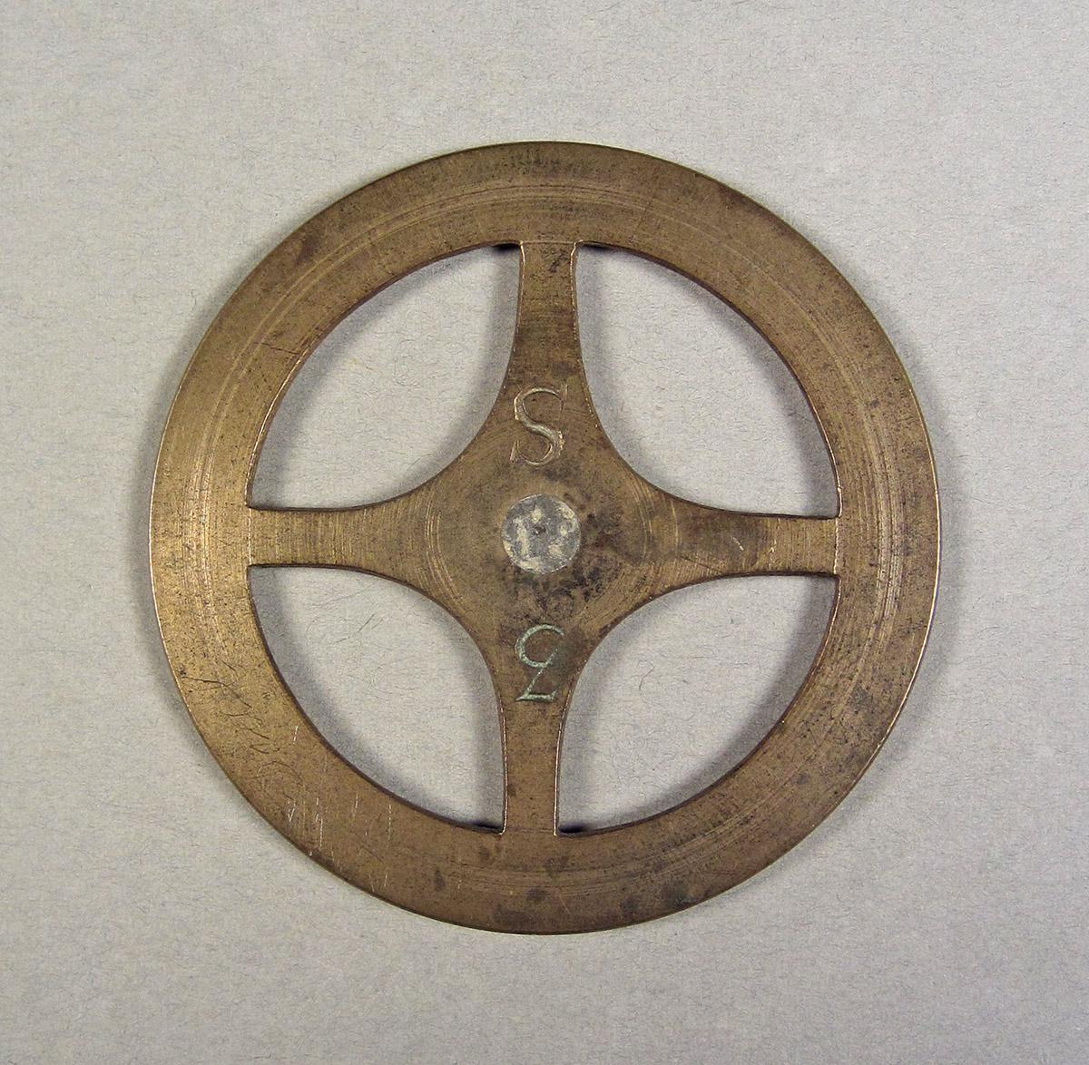 1957.0026.573.002, Clock wheel template, side 2