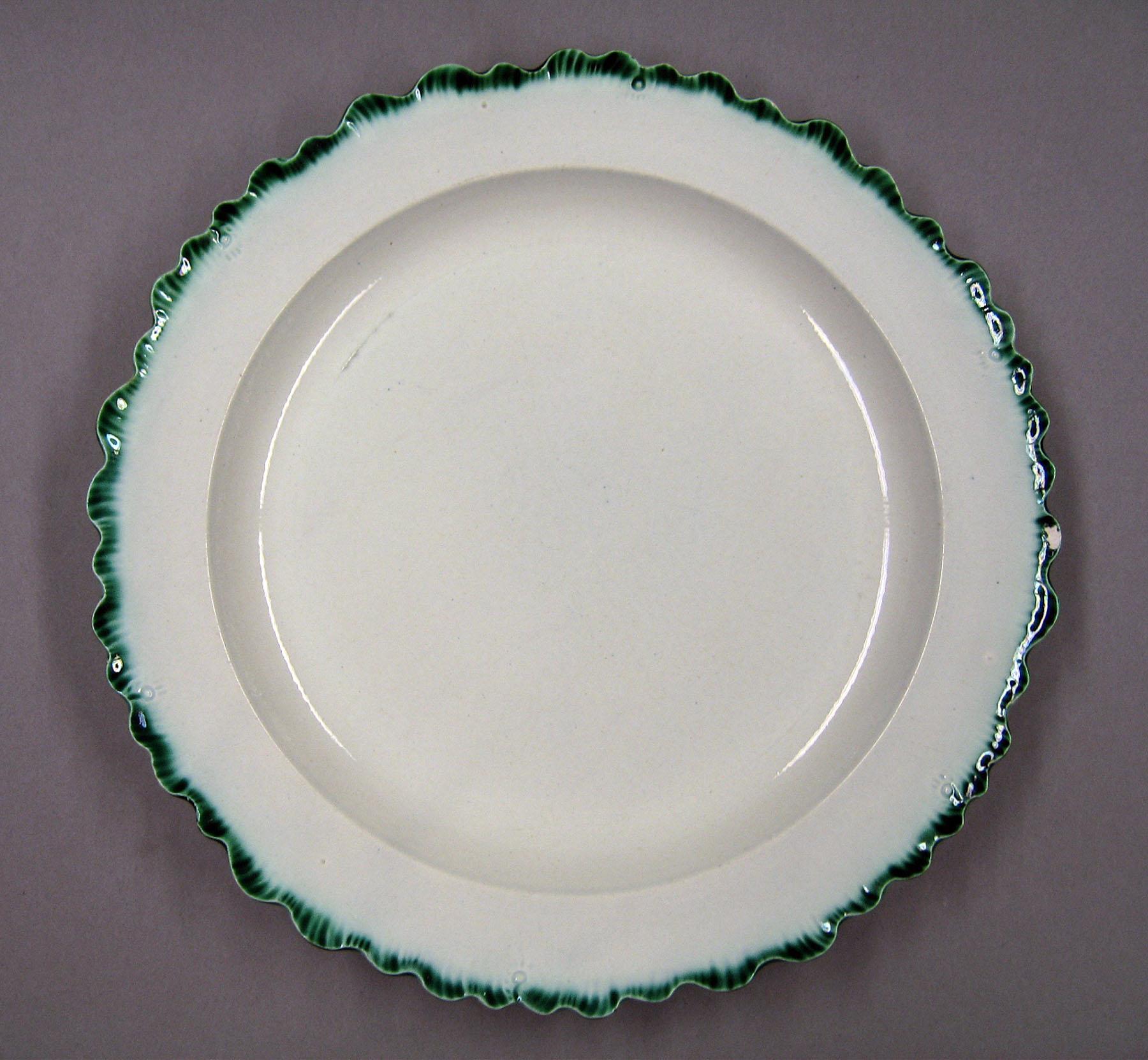 1969.0334.001 Green-edged pearlware plate