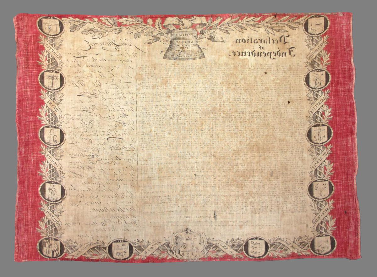 1969.0434 A textile, printed reverse
