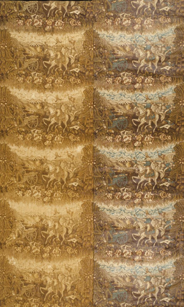 1969.0446 Quilt, 1969.3839.001 Textile, printed, T125 comparison, detail 1