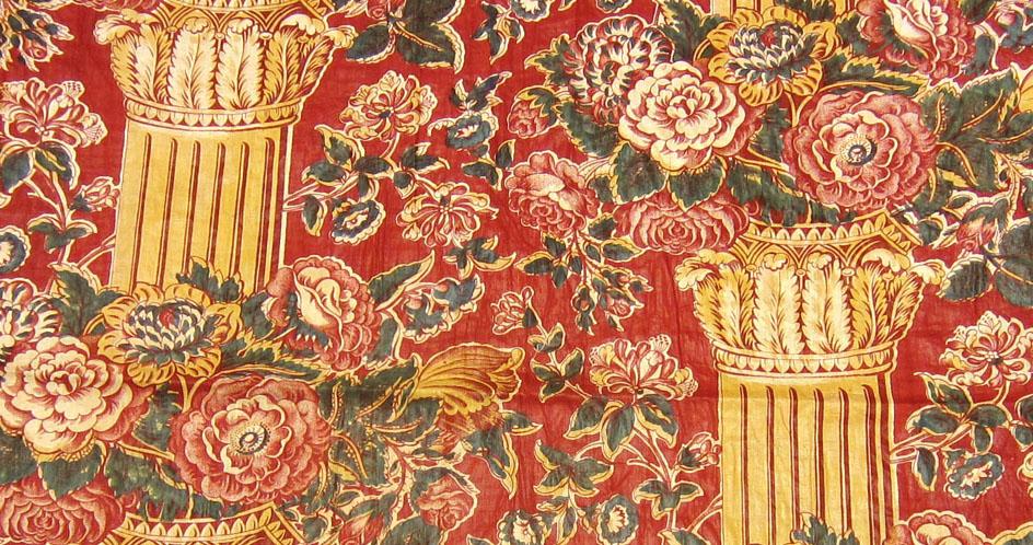T1067 Textile, printed partial design repeat