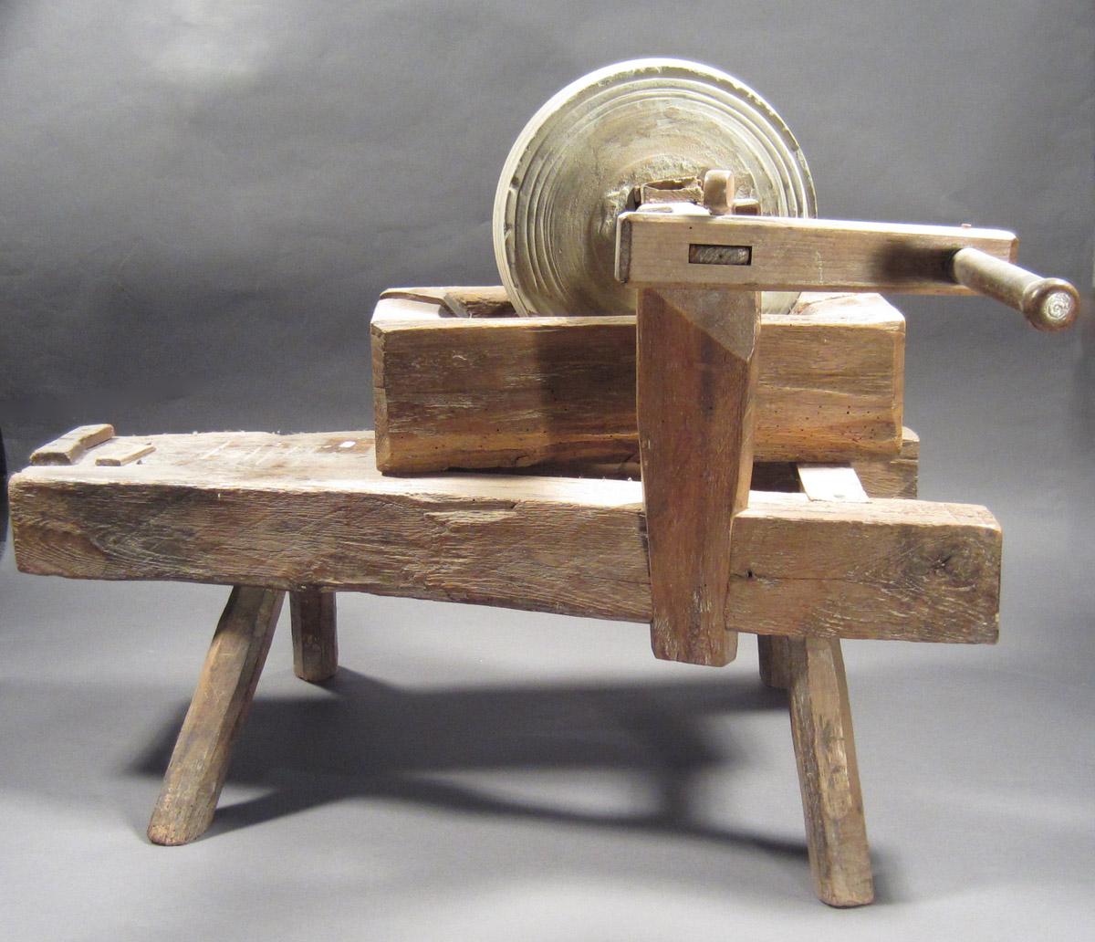 1957.0026.612 A-F Grindstone and frame, Full 1