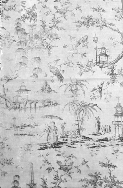 T50.1 textile, printed design repeat b&w