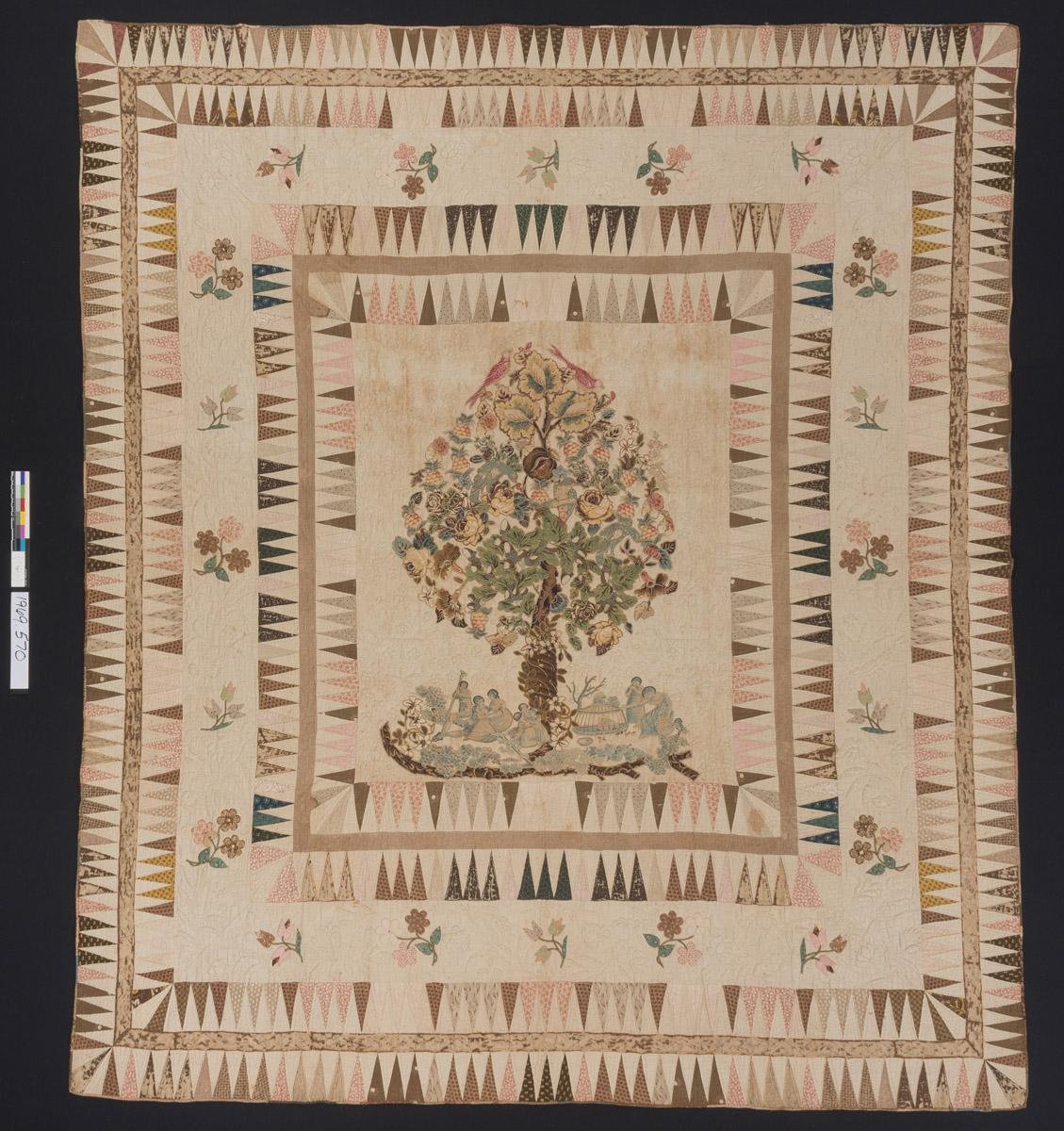 1969.0570 Quilt, Applique medallion quilt, pieced, view 1