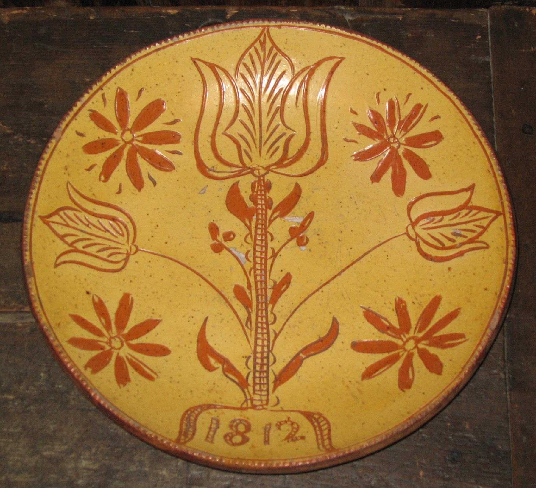 1969.0603 Sgraffito slipware 1812 dish